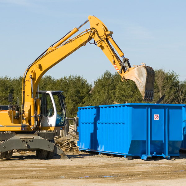 what size residential dumpster rentals are available in Erwin Tennessee